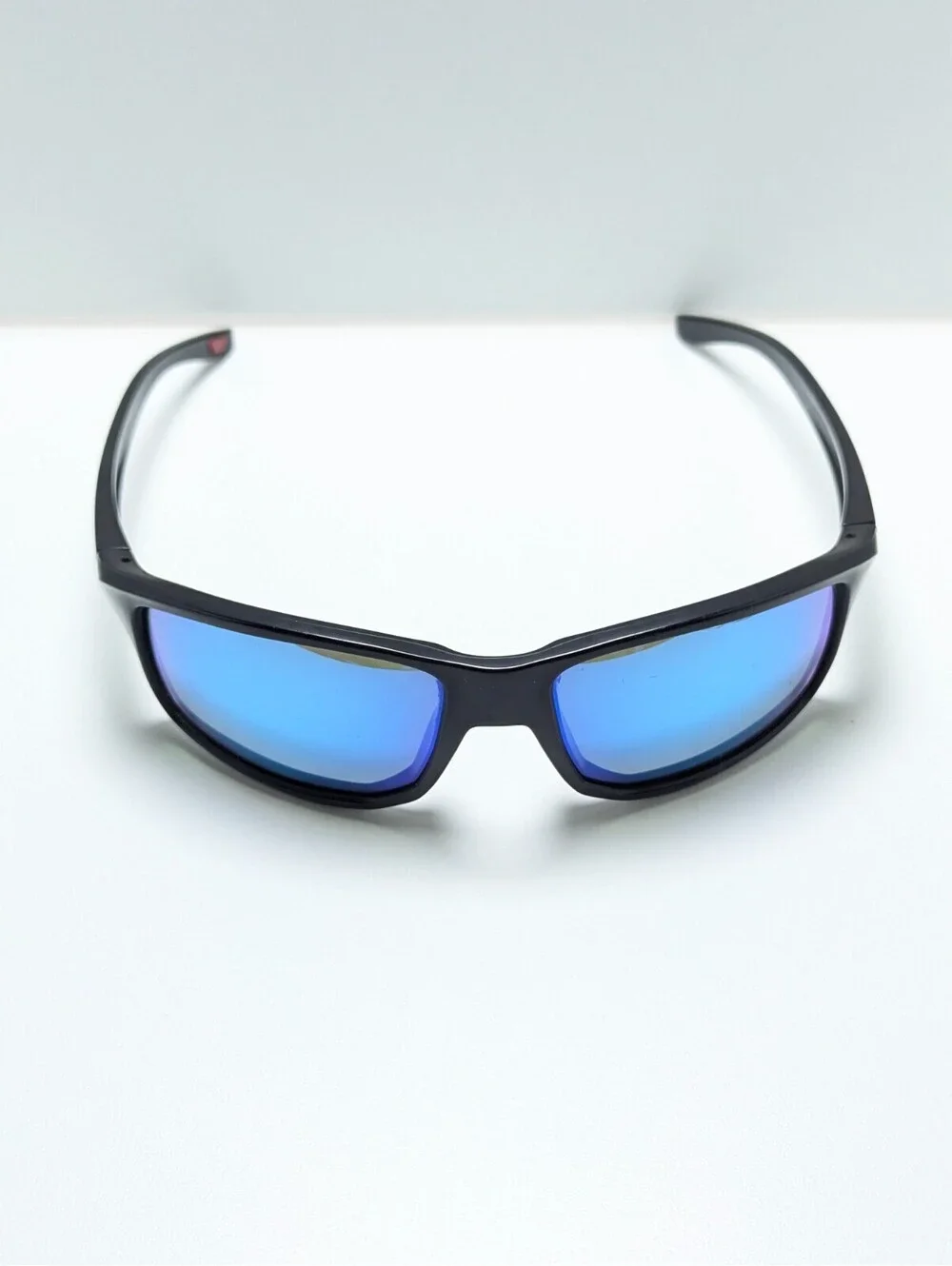 Oakley Gibston Blue Mirrored Black Wraparound Men's Sport Sunglasses 61-17-132